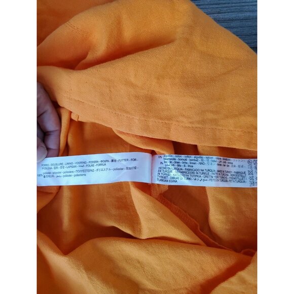 Bershka Nwt Cotton/linen Blend Orange Cut Out Mini Dress With Puffer Sleeve $749 - Picture 6 of 9